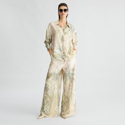 Pantalon palazzo en sergé imprimé LIU JO