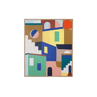 Tableau en bois taquin coloré et graphique 78 x 93 - FAVELA TAQUIN