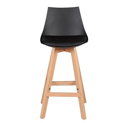 Chaise snack noire et pieds en chêne massif Kim ZAGO