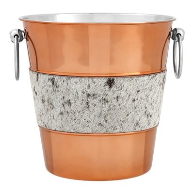 Champagne/Wine Bucket in Cowhide & Copper SO'HOME