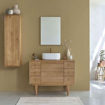 Meuble sous vasque en mindi massif 100 cm FIFTIES BERAH GETAH
