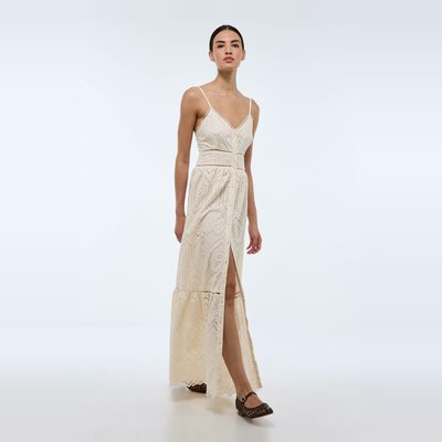 Robe longue en dentelle unie MONOPRIX