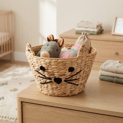 COMPACTOR - Panier de rangement  Chat - 35 x 35 x H.26 CM - Beige COMPACTOR