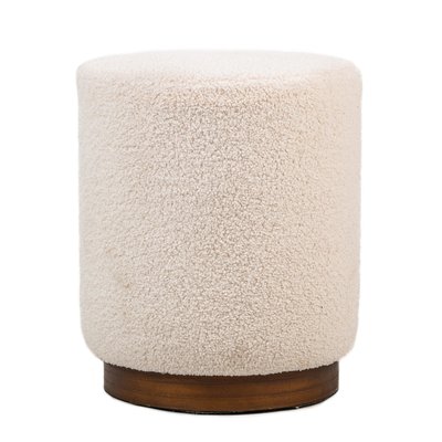 Pouf bouclette et bois, SOKA NORDLYS