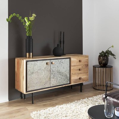 Buffet en bois d'acacia et pierre  CÔME MADE IN MEUBLES 