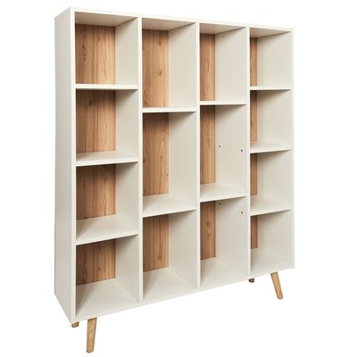 Bibliothèque Suzanne avec 14 niches de rangement en MDF et bois de Hêtre TOILINUX