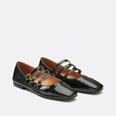 Ballerines babies en cuir verni triple brides LA REDOUTE COLLECTIONS