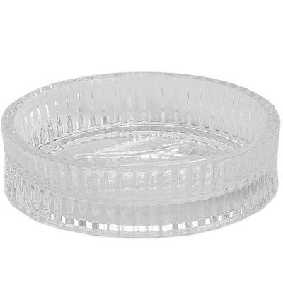 Porte savon rond en verre strié 11x11x3cm WADIGA