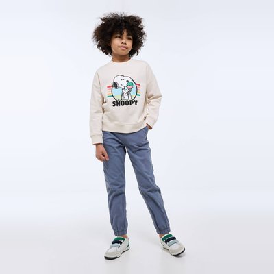Pantalon jogging élastiqué uni en coton MONOPRIX