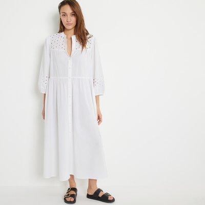 Cotton Embroidered Midaxi Dress LA REDOUTE COLLECTIONS