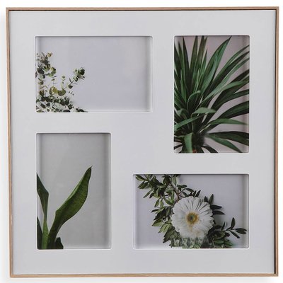 Cadre photo multiple effet bois 4 photos 31.5x31.5cm WADIGA