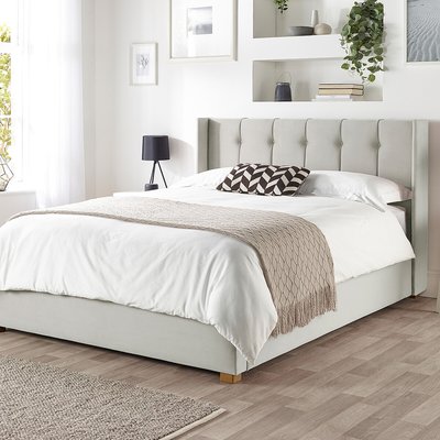 Utopia Velvet Ottoman Storage Bed with Upholstered Winged Headboard CATHERINE LANSFIELD