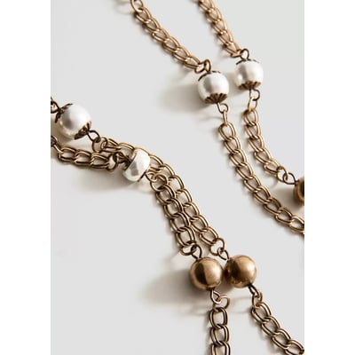 Collier double détail de perles MANGO