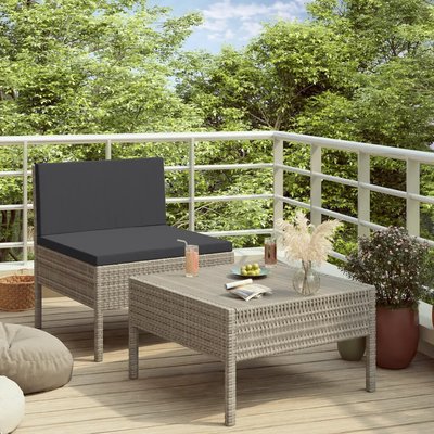 Salon de jardin 2 pcs avec coussins HOME MAISON