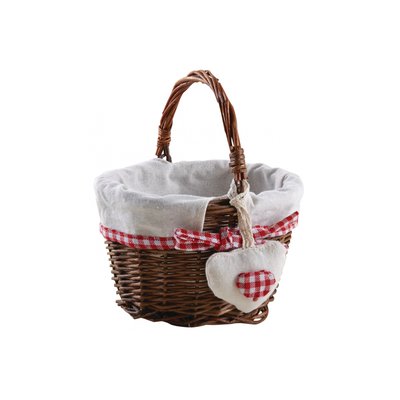 Mini panier en osier brut et vichy AUBRY GASPARD