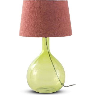 Lampe de table en verre  abat jour terracotta élégant RECOLLECTION