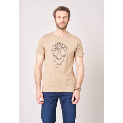 T-shirt regular homme en jersey 100% coton imprimé tête de mort à motif floral SHADOW DEELUXE
