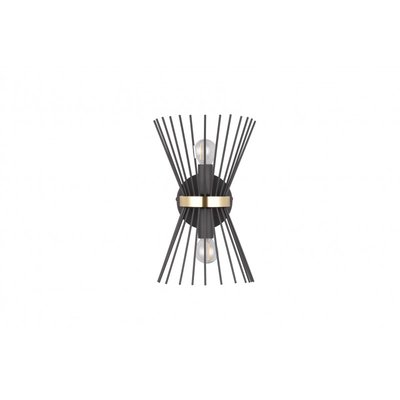 Double applique murale metal or et noir Rod TRIO