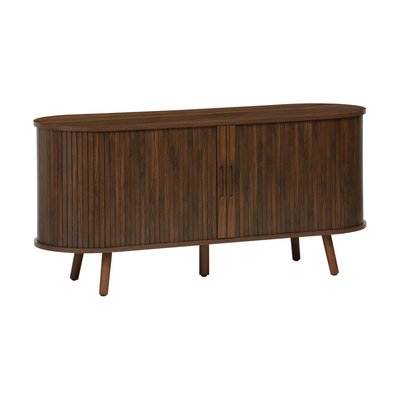 Meuble TV scandinave effet bois rainuré 2 portes coulissantes 120cm LEGACY SWEEEK