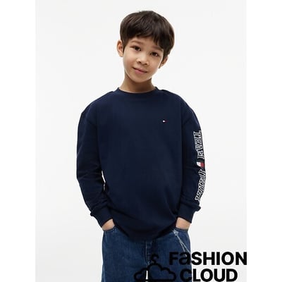 Felpa a maniche lunghe, con stampa sulla manica, in felpa TOMMY HILFIGER