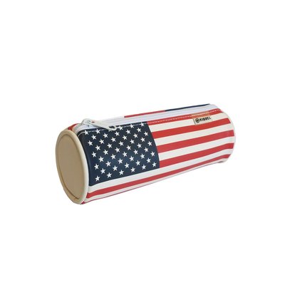 Trousse scolaire USA avec drapeau Etats Unis - Matière soft - Fermeture zippée WORLD VIQUEL