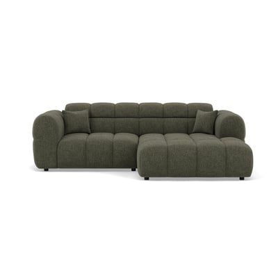 Canapé d'angle droit en tissu texturé, MINI RAY BEST MOBILIER