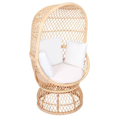 Fauteuil oeuf en rotin naturel et tissu, MANADO NORDLYS