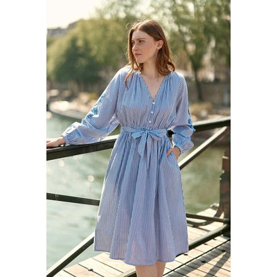 Robe longueur midi droite imprimé à rayures RABY LA PETITE ETOILE