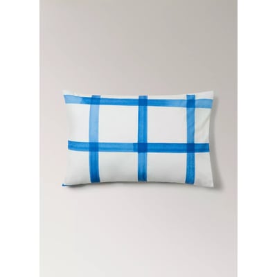 Deux taies d’oreiller en coton percale à carreaux effet aquarelle 50x75 cm MANGO HOME
