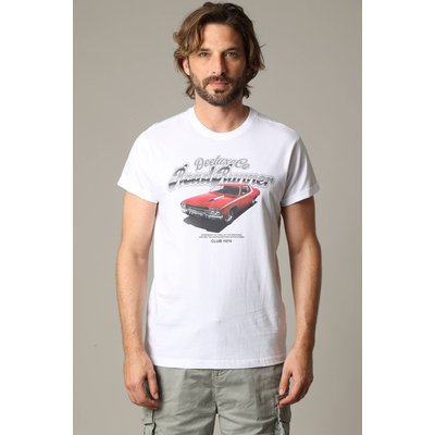 T-shirt classique en coton avec print et manches courtes REDCAR DEELUXE