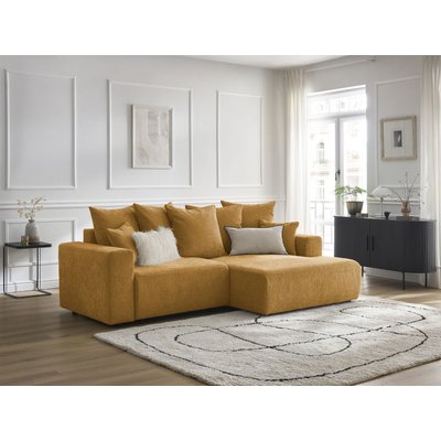 Canapé d'angle convertible 4 places en tissu texturé, ATILLA BOBOCHIC