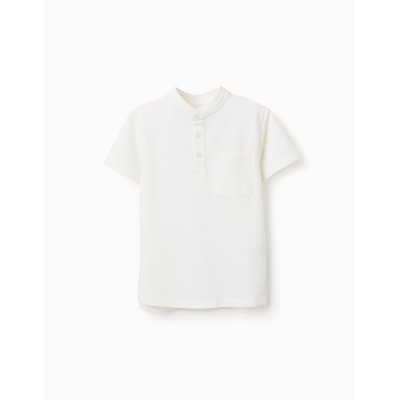 Polo en Coton à Col Mao ZIPPY