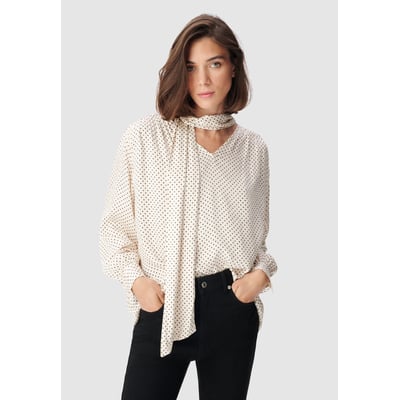 Blouse fluide motif pois col lavallière IKKS