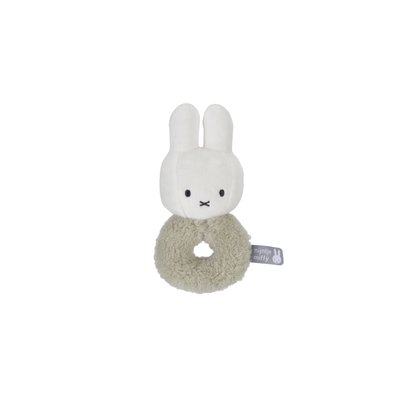 Hochet Anneau Miffy avec grelot - Fluffy Vert - 16cm PIOUPIOU ET MERVEILLES