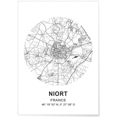Affiche Carte Niort L'AFFICHERIE
