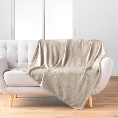 Plaid flanelle relief unie Nelia DOUCEUR D'INTÉRIEUR