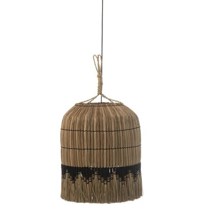 Lampe suspendue rotin motifs herbes naturelles et RECOLLECTION