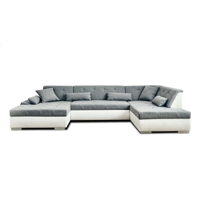 Canapé d'Angle Convertible en Simili/Tissu 7 places - VERMONT LISA DESIGN