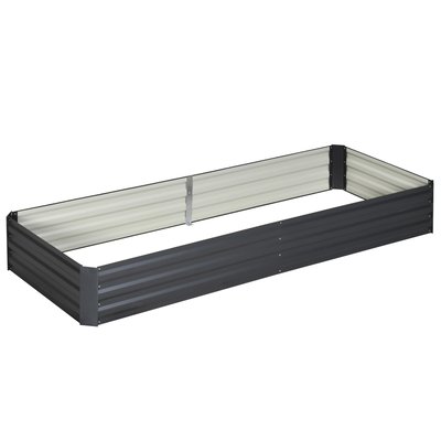 Carré potager de jardin tôle d'acier ondulée OUTSUNNY