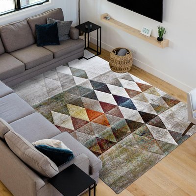 Tapis salon et chambre tissé motif géométrique BELO 19 UN AMOUR DE TAPIS