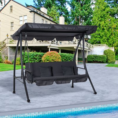 Balancelle de jardin 3 places convertible OUTSUNNY