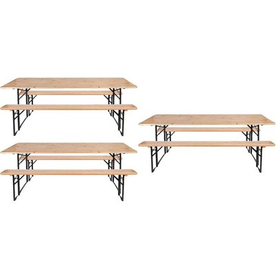 Ensemble table et banc de jardin Brasseur Lot de 3 JARDINDECO