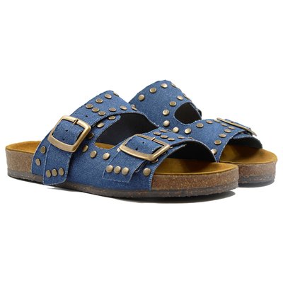 Mules liège clous denim JULES & JENN