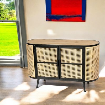 Meuble buffet en cannage 2 portes HAAG PIER IMPORT