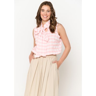 Blouse à noeud vichy LOLALIZA