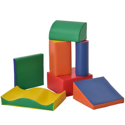 7 blocs de construction en mousse XXL - modules de motricité EPE PU multicolore HOMCOM