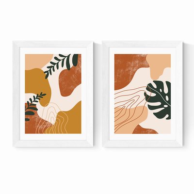 Set of 2 Abstract Leaves by Sundry Society EAST END PRINTS