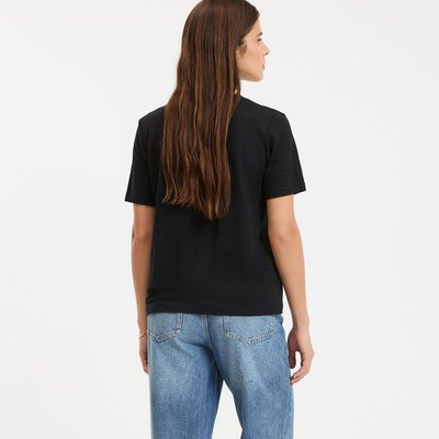 Linen Crew Neck T-Shirt with Short Sleeves LA REDOUTE COLLECTIONS