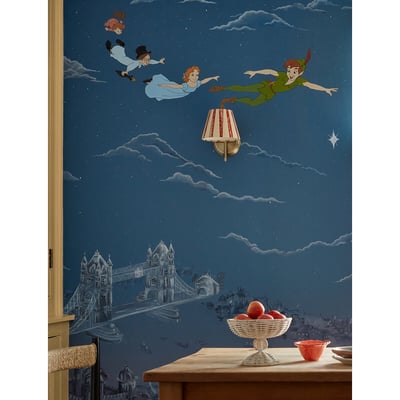 Peter Pan Evening Blue Mural Wallpaper SANDERSON X DISNEY