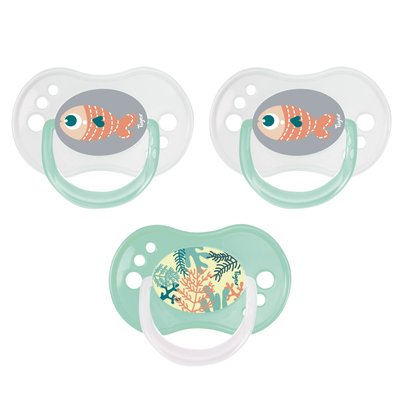 Lot de 3 Sucettes Jour / Nuit Silicone 0-6m  Mixte TIGEX